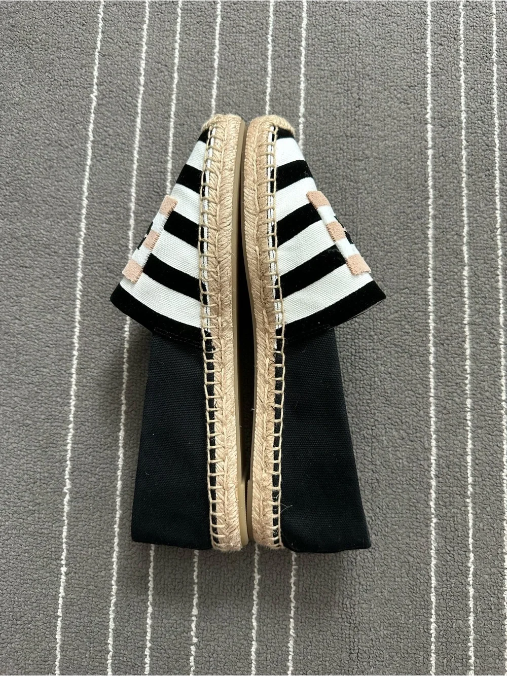 Tory Burch Double T Espadrille Canvas Flats